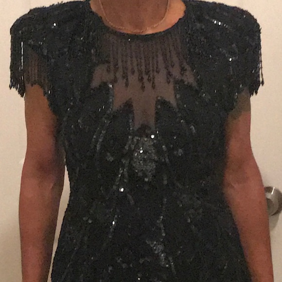 A.J. BARI BEADED DRESS - Picture 2 of 7